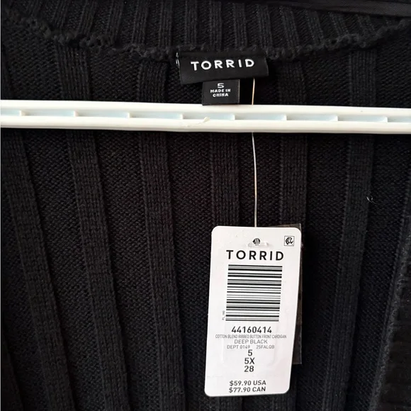 Torrid Black Button Up Ribbed Cardigan - Picture 2 of 6